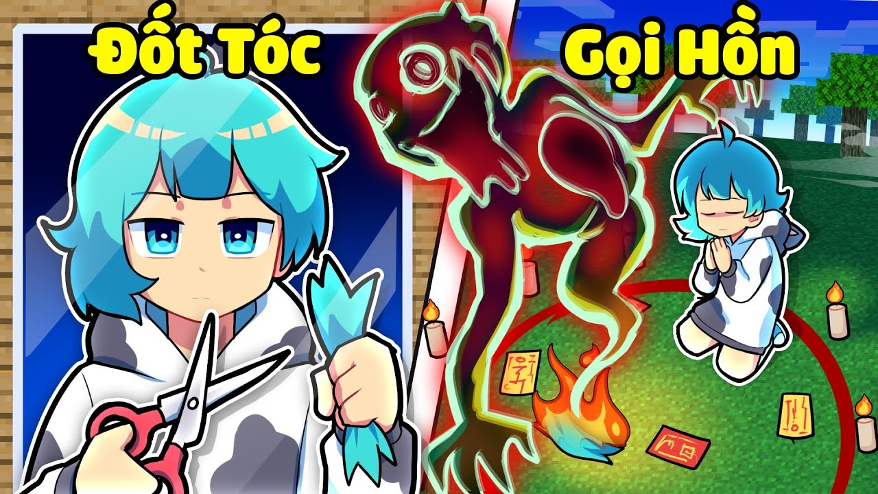 Yummie thử thách 24H ĐỐT TÓC GỌI HỒN trong Minecraft 😱