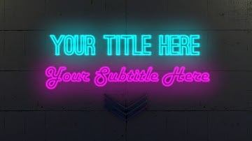 Video Intro Maker - Neon Titles