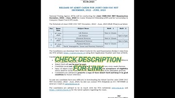 CSIR NET ADMIT CARD JUNE 2023 RELEASED☝️