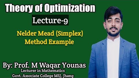 Theory of Optimization | Lec-9| Examples of Nelder Mead Method