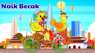 Naik Becak !!! Lagu Anak Indonesia Populer !!! Versi Remix !!! Animasi Kartun Lucu