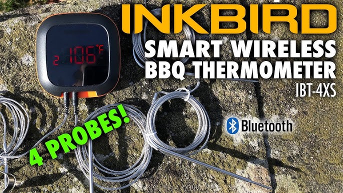 Inkbird WiFi Meat Thermometer IBBQ-4T, Wireless WiFi BBQ Thermometer for  Smoker, Oven | APP Calibration Temp Graph | Mobile Notification Timer Alarm  