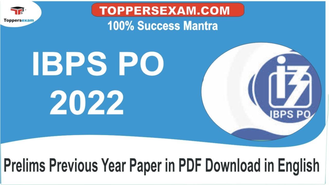 IBPS PO Prelims Previous Year Paper in PDF Download in English 2022 ...