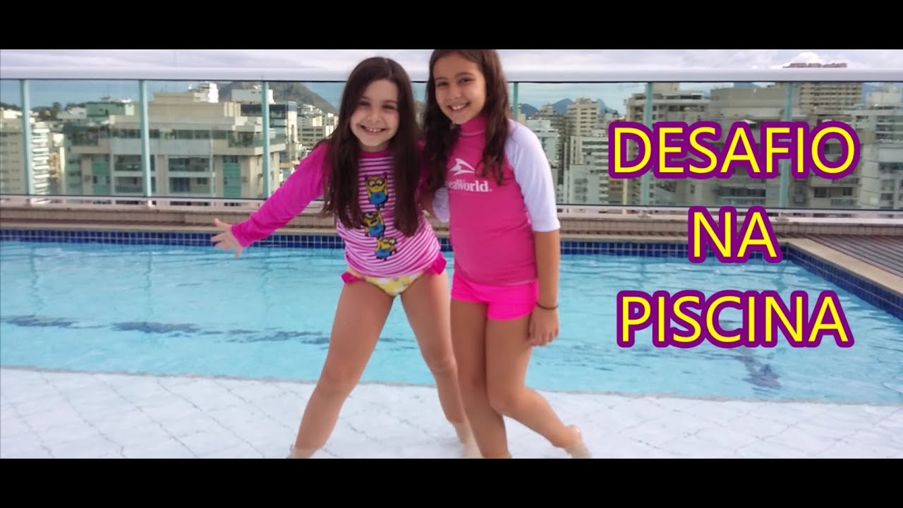 DESAFIO NA PISCINA - QUE FRIOOO!!!!