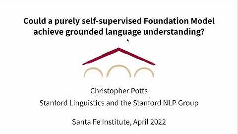 Could a purely self-supervised Foundation Model achieve grounded language understanding?