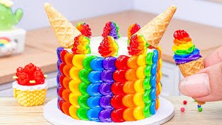 Miniature Rainbow Chocolate Cake With Ice Cream 🌈 1000+ Satisfying Rainbow Cake By Baking Yummy