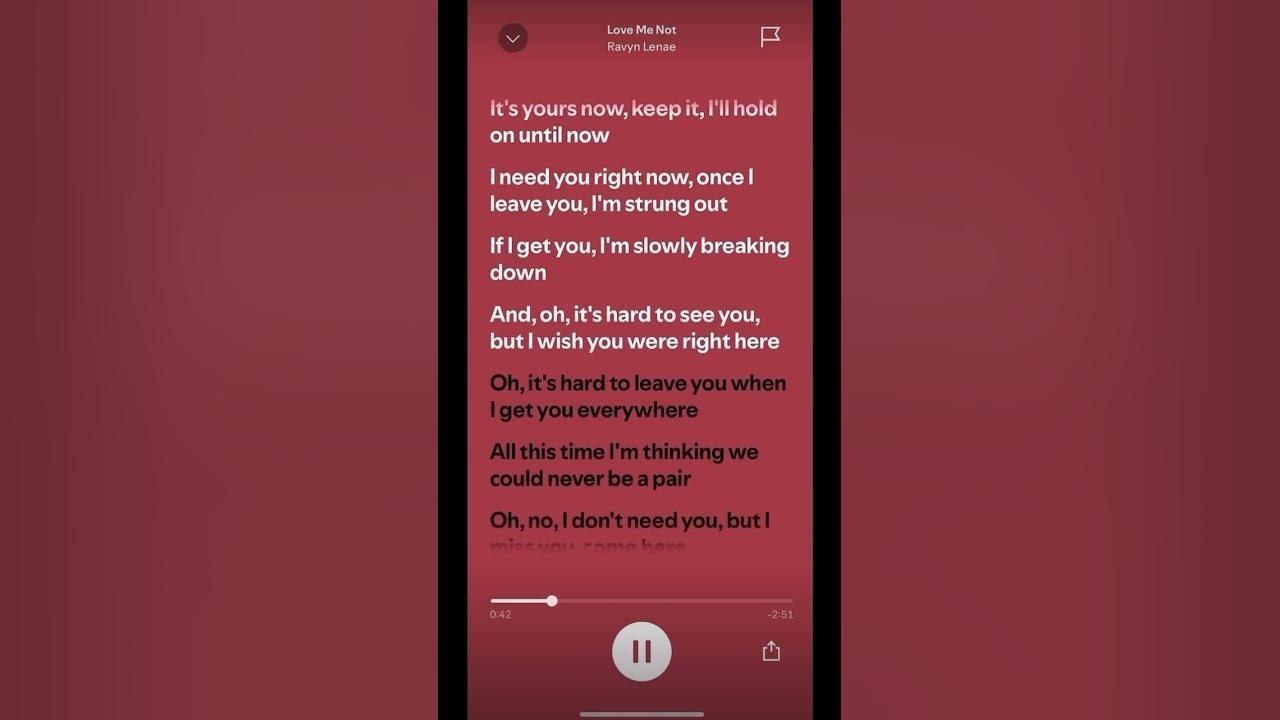 Love me not | Ravyn Lenae | THE SONG OF THE SUMMERR! #spotify#fyp#lyric#songofthesummer