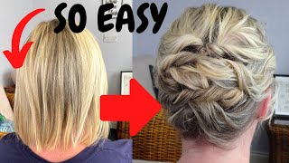 EASY messy hairstyle for short fine hair  short hair updo