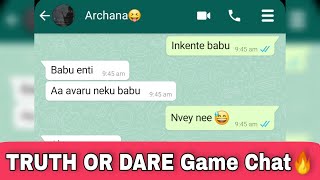 " TRUTH OR DARE " Game Watsapp Chatting Telugu | Must watch | Text Lover | screenshot 1