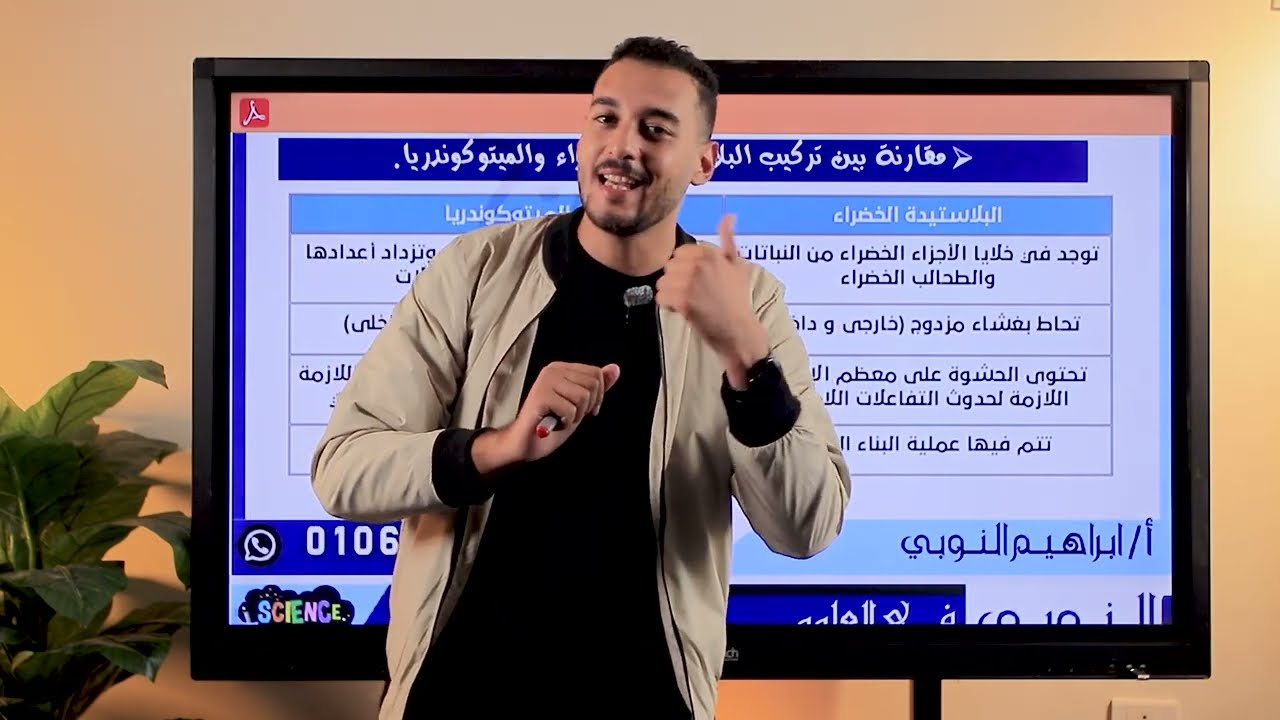 علوم الصف الثاني الاعدادي الترم الاول الوحدة الثالثة ملخص عملية التنفس الخلوي والبناء الضوئي