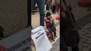 Charity busking in Porto, Portugal!