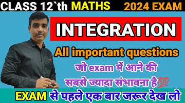 integration class 12 th math/important questions Jac board 2023