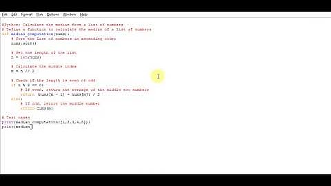 Python Calculate the median from a list of numbers