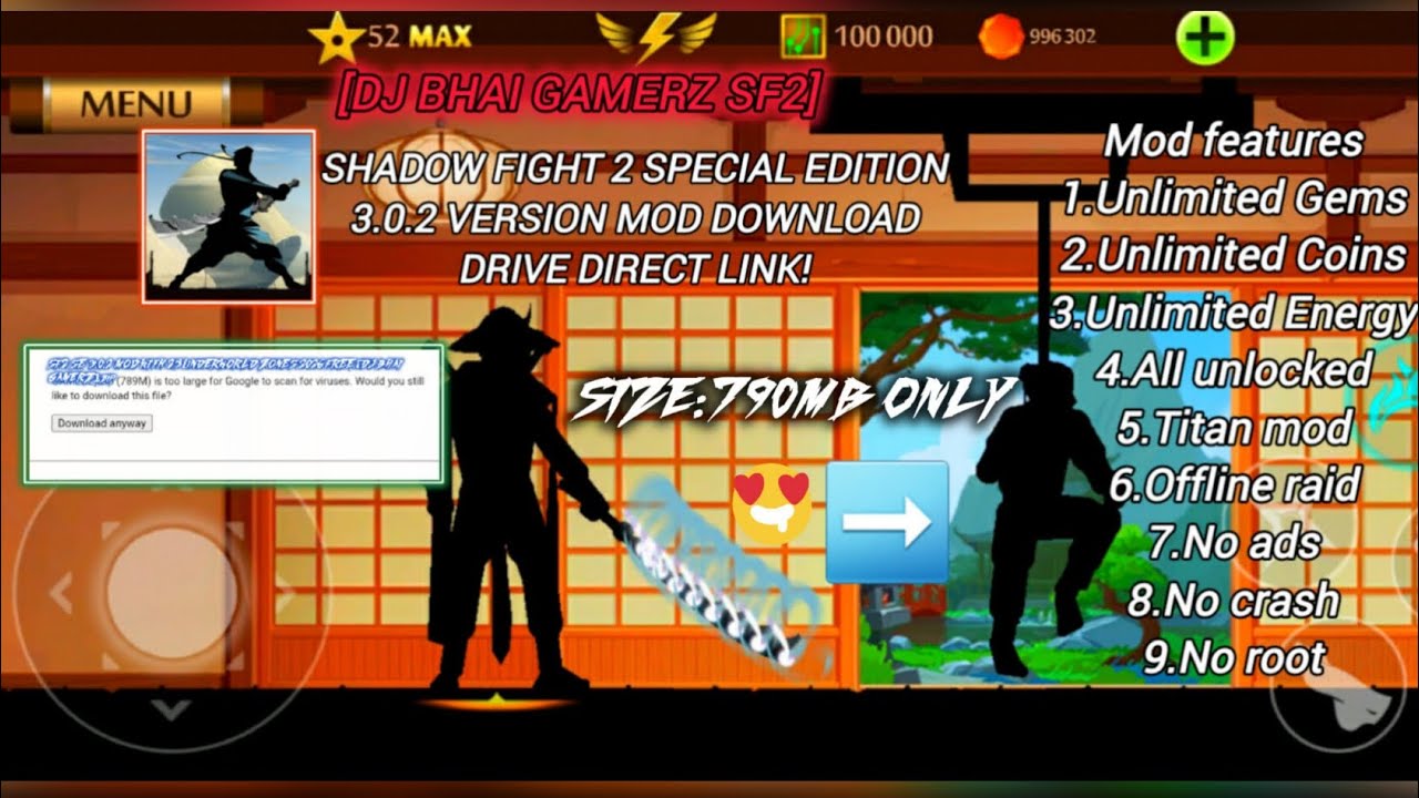 Shadow fight 2 special edition 3.0.2 mod with 25 underworld unlocked !!! | DJ BHAI GAMERZ SF2 