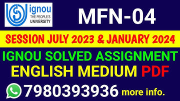 MFN 4 Solved Assignment 2023-24 English, MFN 4 Solved Assignment 23-24, MFN-04 Assignment