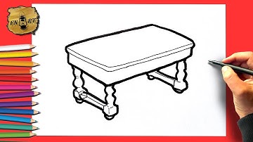 How to draw a coffee table drawing 3D table drawing easy