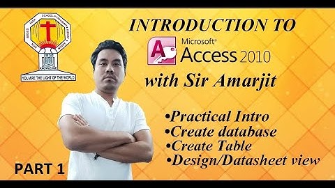 INTRODUCTION TO MS ACCESS 2010-PART 1