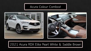 Colour Combos! 2021 Acura RDX Elite White & Brown | West Side Acura in Edmonton Alberta