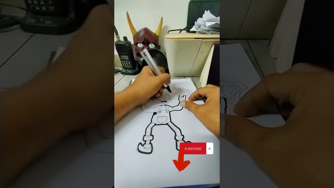time lapse drawing skull character cartoon