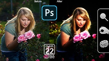 Dodge, Burn & Sponge Tools in Photoshop Training Tutorial - Class 22 - Hindi / Urdu