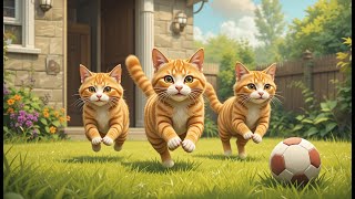 Cats Playing Football! Fun Nursery Rhyme for Kids! 🎶 🏡🎵