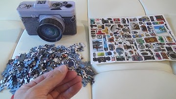 EUROGRAPHICS PUZZLE IN A TIN SHAPED CLASSIC CAMERA 550 PIECES UNBOXING AND CUSTOMER REVIEW PUZZLES