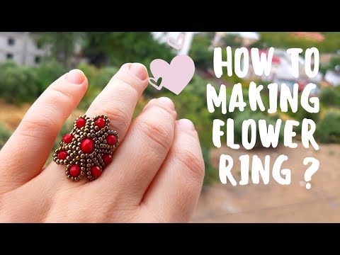 How to making flower ring? || #DIY || Çiçek Yüzük Yapımı