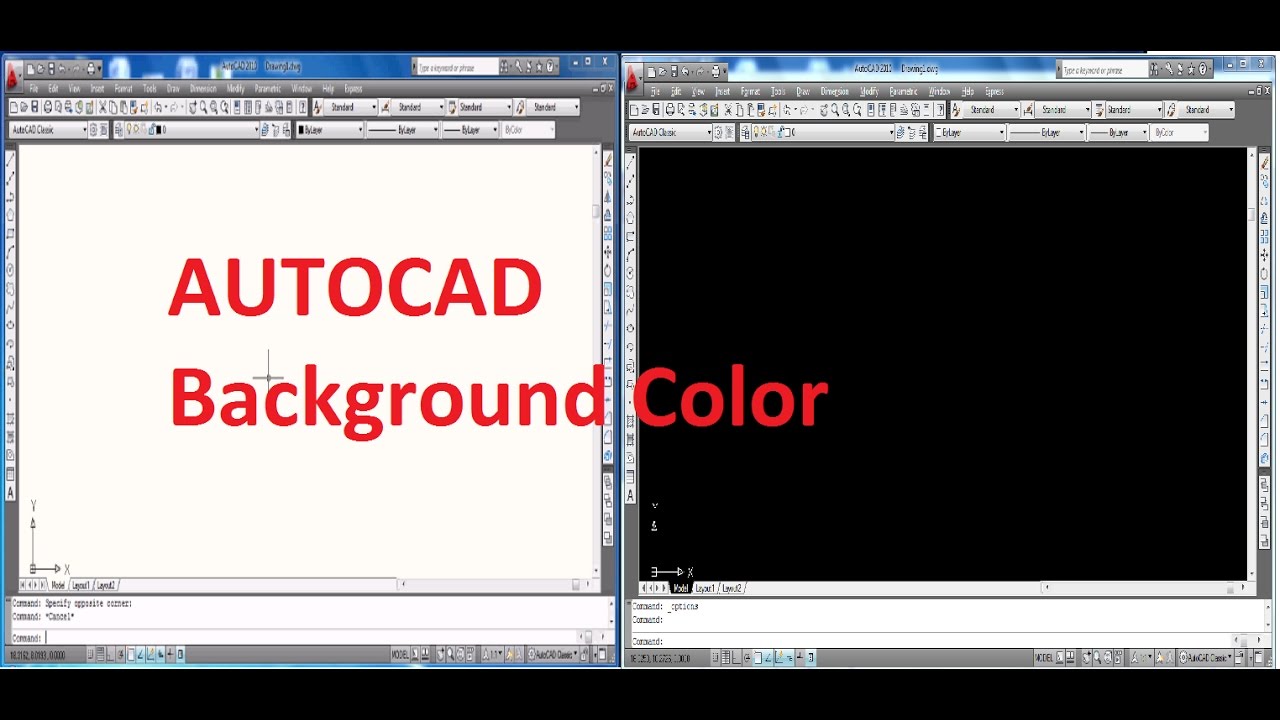 autocad change background color