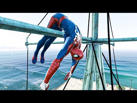 GTA 5 Ragdolls Spiderman Jumps/Falls (Euphoria Physics) Ep.05 - Arush Spidey Yt
