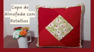 CAPA PRA ALMOFADA DE BLOQUINHOS/ COM RETALHOS DE TECIDOS!!!