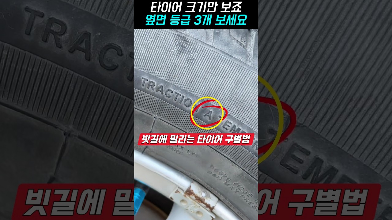 타이어 살 때 크기만 보죠, 옆면 등급 3개면 빗길·열·마모에 강한 타이어가 보여요