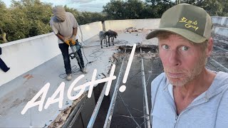 TAKING DOWN CONCRETE ROOF on OLD HOUSE | Portugal Renovation Begins | #142