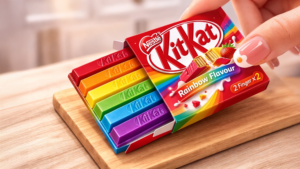 Торт в форме сердца из радуги KitKat 🌈 Особый миниатюрный торт в форме радуги