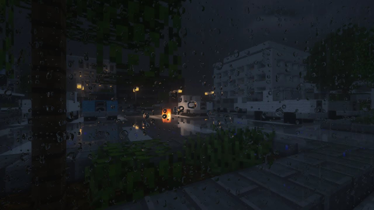 Midnight Rainstorm in Parking Lot 🚗 – Minecraft Relaxing Sounds - YouTube