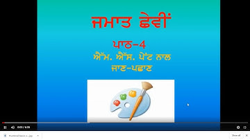 ਜਮਾਤ 6ਵੀਂ    ਪਾਠ -4    ਐੱਮ ਐੱਸ ਪੇਂਟ ਨਾਲ ਜਾਣ ਪਛਾਣ