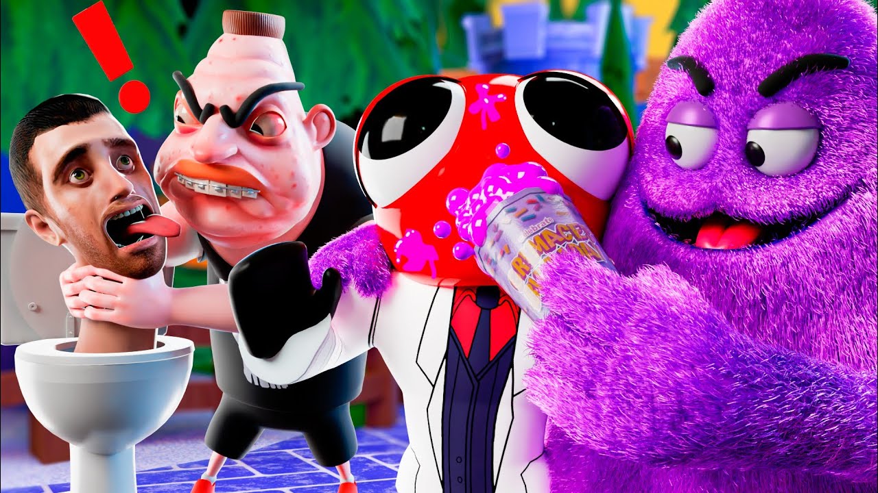 GRIMACE SHAKE Vs. GREEN! RAINBOW FRIENDS 2 ANIMATION 