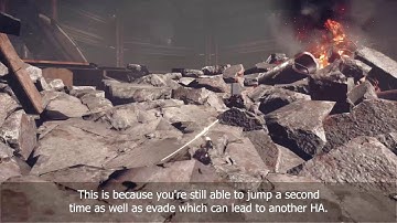 NieR: Automata Demo Tricks - Heavy Attack Terrain Boost