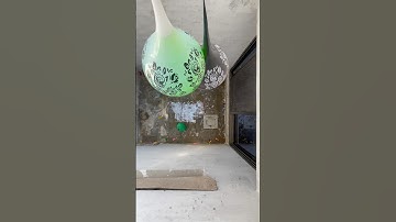 Experiment: Dropping colorful emoji water balloons from a height #asmr #shorts