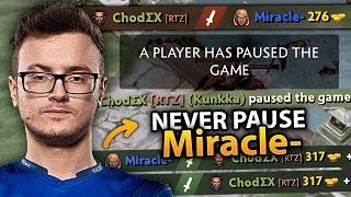 MIRACLE picked INVOKER and gets PAUSED after this happened.. dota 2