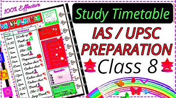 Class 8 IAS Timetable | Study Timetable Class 8 | Hamari kaksha