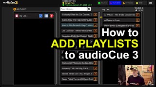 Learn how to set up playlists for gigs using audioCue 3
