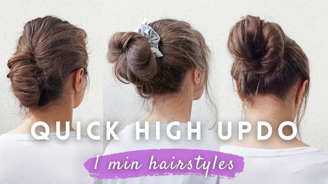 HOW TO: QUICK HIGH UPDO Hairstyles | 3 Fast And Easy High Bun Hairstyle ...