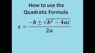 The Quadratic Formula: solving quadratic equations easily