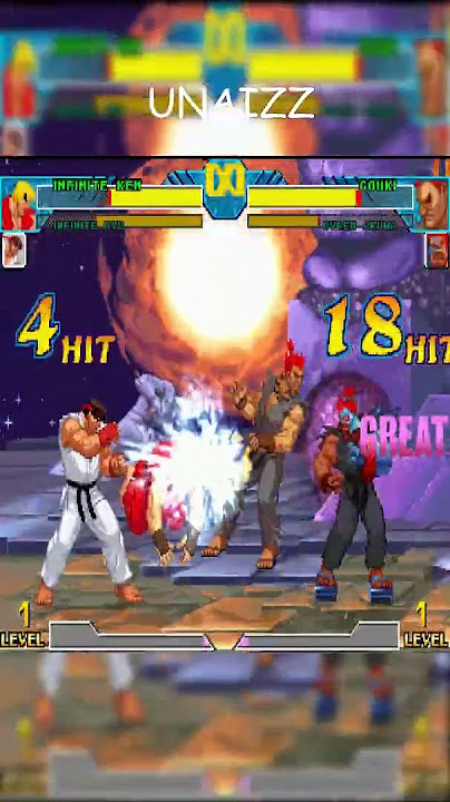 Infinite Ken & Infinite Ryu VS Gouki & Cyber Akuma I Marvel vs Capcom Maximum #shorts #short#marvel