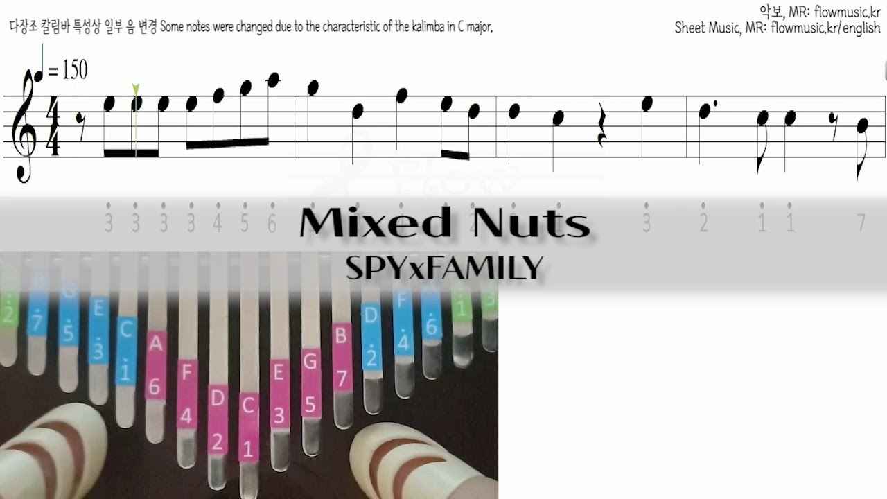 스파이 패밀리 Mixed Nuts 칼림바악보 YouTube