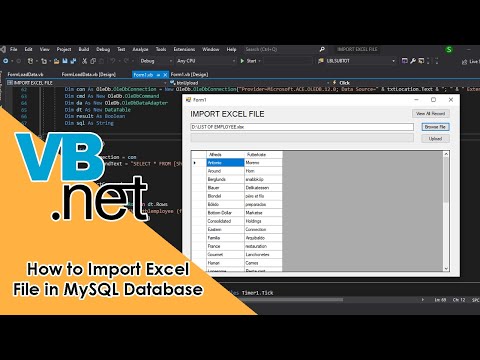 How to Import Excel File in MySQL Database Using VB.Net | Display Record in DataGridView