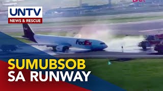 Cargo plane, sumubsob sa runway nang mag-emergency landing sa Istanbul airport