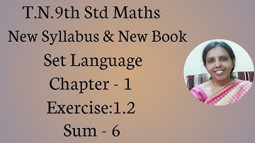 T.N.9th std maths  Exercise:1.2 Sum - 6  | Set Language.