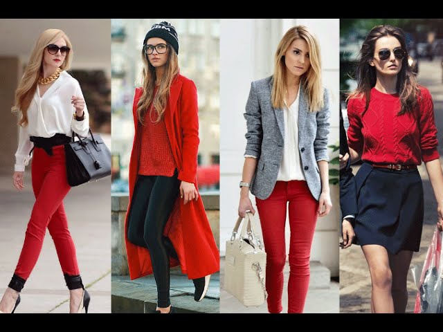 Simetría Bueno Borde Outfits Ideas | Cómo combinar una prenda de color rojo - casual emdesign -  YouTube