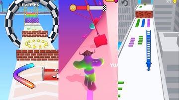 Gummy Worm Go vs Blob Runner 3D vs Ladder Master | All Levels Gameplay Walkthrough (iOS & Android)